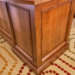 Knotty Alder Built-in bookshelf and Quarter Sawn Oak desk - Products