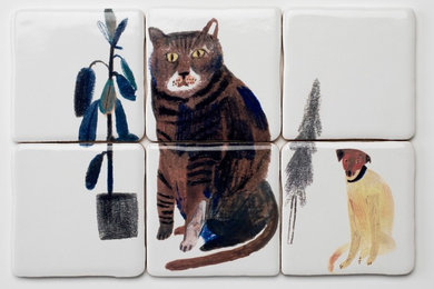 Handmade Cat & Dog Tiles by Laura Carlin-The New Craftsmen