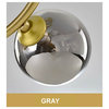 MIRODEMI® Sauze | Art Iron Chandelier with Ball-Shaped Ceiling Lights, Black, 1 Head - Single, Gray Glass, Warm Light
