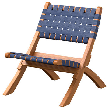 Sava Indoor-Outdoor Folding Chair in Navy Blue Webbing