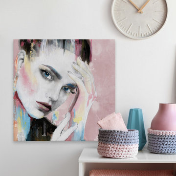"Doubtful Pose II" Painting Print on Wrapped Canvas