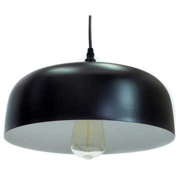 Black 1-Light Metal Pendant, Aluminum Ceiling Downlight