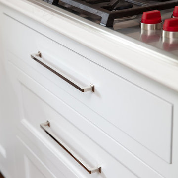 Decorative Tile Backsplash with Gas Cooktop and Custom Cabinetry – Beverly MA