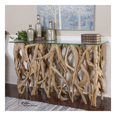 Spectacular Driftwood Console Table