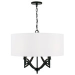 Capital Lighting - Capital Lighting Sylvia 4 Light Pendant, Matte Black - Sharp lines meet soft curves for statement-making style with the Sylvia 4-Light Pendant. The crisp drum shade adds a touch of sophistication to the airy silhouette and is a striking contrast to the Matte Black finish.