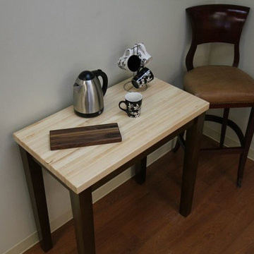 Butcher Block Country Kitchen Island and Walnut Bar Board
