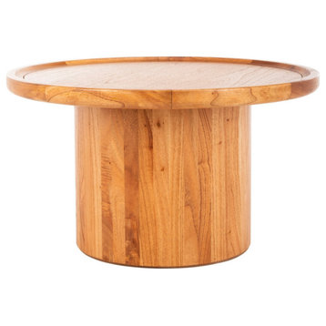 Vine Round Pedestal Coffee Table, Natural/Brown