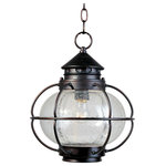 Maxim Lighting International - Portsmouth 1-Light Outdoor Hanging Lantern - Brighten your home with the Portsmouth 1-Light Outdoor Hanging Lantern light. This hanging lantern can be hung alone or with another over the kitchen island or dining table. Finished in oil rubbed bronze with seedy glass, the Portsmouth 1-Light Outdoor Hanging Lantern complements nearly any existing color scheme.