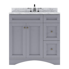 Elise 36" Vanity, Gray, Square Sink, Without Mirror