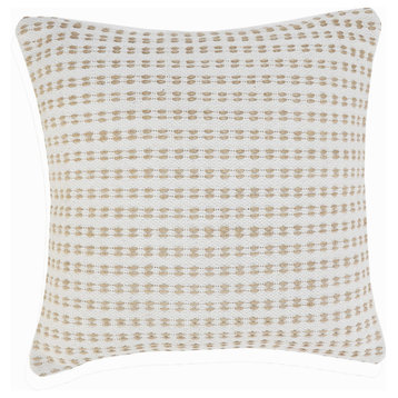Ivory and Jute Interwoven Throw Pillow