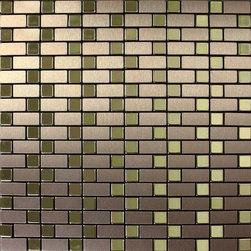 Stainless Steel Backsplash Tile Brushed Aluminum Mosaic Art Panel - Mosaic Tile