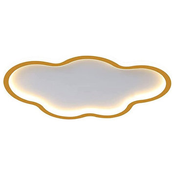 LED Ceiling Light in the Shape of Cloud For Bedroom, Kids Room, White, Dia15.7xh2.0", Warm Light