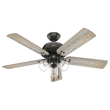 Hunter 52" Shady Grove Noble Bronze Ceiling Fan, LED Kit, Pull Chain