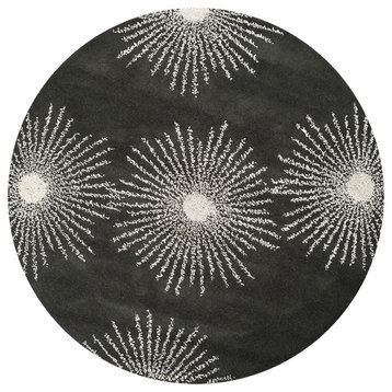 Safavieh SoHo Collection SOH712 Rug, Charcoal/Ivory, 6' Round