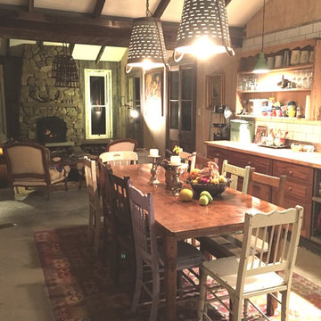 Looking back to the fireplace from the kitchen