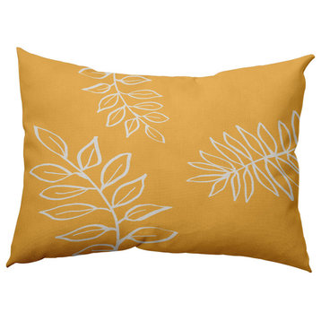 14" x 20" Fern Leaves Decorative Indoor Pillow, Egg Yolk