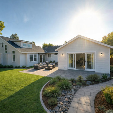 Rear Home Addition with Paver Patio Rendering - Pleasant Hill, CA
