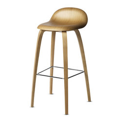Gubi 3D Barstool - Wood Seat - Bar Stools And Counter Stools
