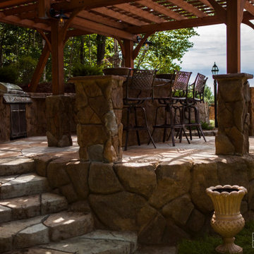 Team Training Project, outdoor kitchen, patio & pergola, New Hampshire