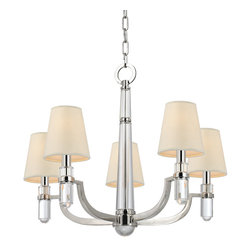 Hudson Valley - Dayton 5-Light Single-Tier Chandelier, Polished Nickel - Chandeliers