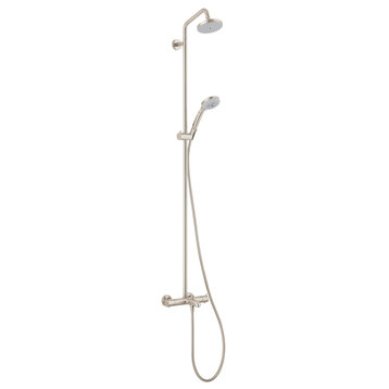Hansgrohe 27143 Croma Thermostatic Showerpipe 150 1-Jet - Brushed Nickel