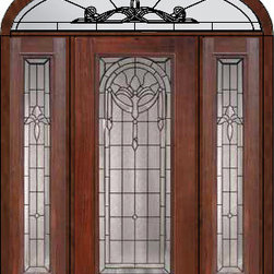 Prehung Sidelights-Transom Door 80 Fiberglass Palacio Full Lite - Front Doors