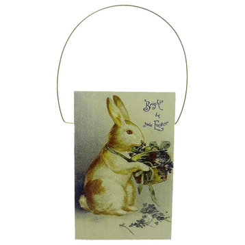 Easter Bright Be Your Easter Pressed Wood Bunny Rabbit Basket Picture E34