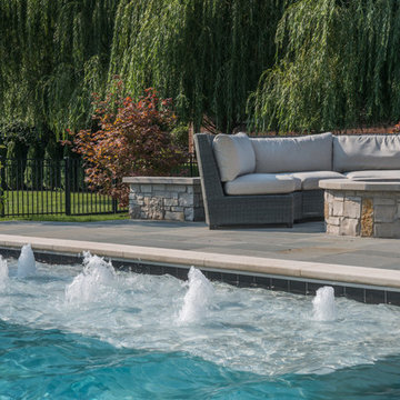 Highland Park,IL Swimming Pool, Separate Elevated Hot Tub, Sunshelf w/ Bubblers