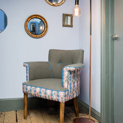 Clueit Webb Interiors Upholstered Chairs - Laurie in Mzuri Royal Blue and Faroe - Armchairs & Accent Chairs