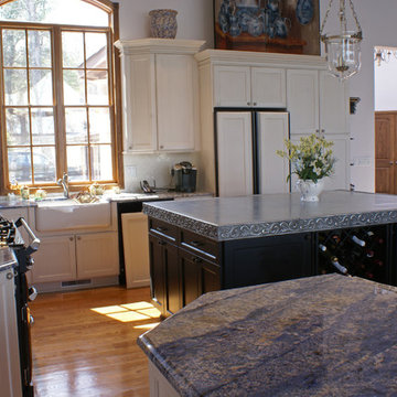 Kitchen with mix of granite and Pewter Counter surfaces