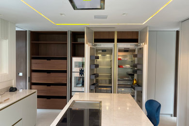 This is an example of a contemporary kitchen in Surrey.