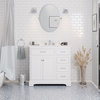 Aria 36" Bathroom Vanity, White, Carrara Marble