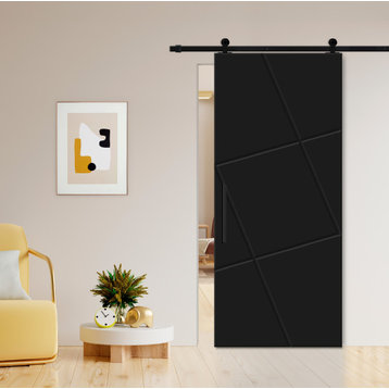 Flush barn door with different colors CNC engraving designs and hardware options, 48"x81"