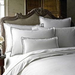 "Fiesole Charcoal" Percale Sheets & Bedding from Kassatex - Sheet And Pillowcase Sets