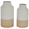Farmhouse White Metal Vase Set 43342