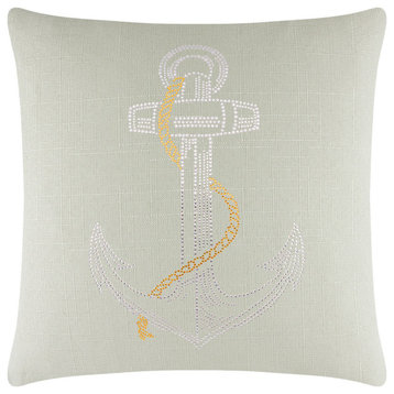 Sparkles Home Rhinestone Anchor Pillow - 16" - Linen