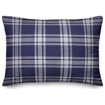 Navy Plaid 14x20 Indoor / Outdoor Pillow