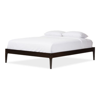 Bentley Mid Century Modern Solid Wood Bed Frame Transitional