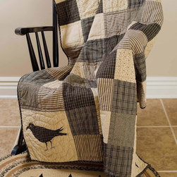Mayflower Market - Kettle Grove Applique Crow And Star Quilted Throw 60x50 - Throws