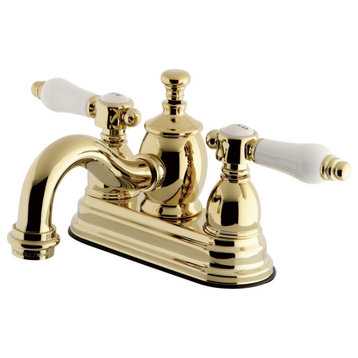 Kingston Brass KS7102BPL 4 in. Centerset Bathroom Faucet, Polished Brass