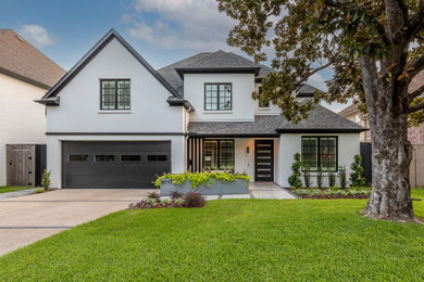 Transitional exterior home idea in Dallas