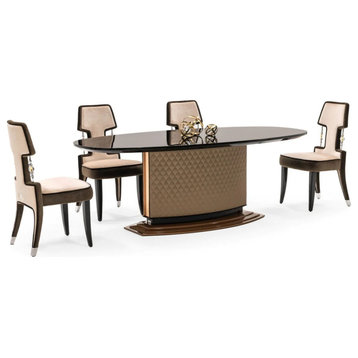 Nicky Glam Black & Copper Dining Table