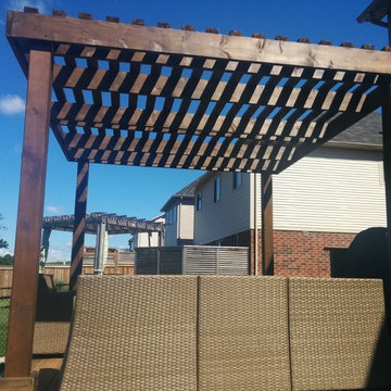 Modern pergola to complement an already massive composite deck design