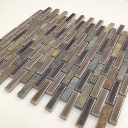 Mixed Rectangles Slate and Grey Crackle Tile - Products