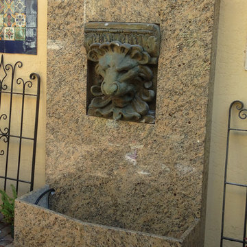 Custom Granite Lion Head Courtyard Fountain