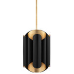 Hudson Valley Lighting - Banks 6 Light Pendant, Gold Leaf / Black - This 1960s inspired design gives a nod to the past while still remaining fabulously current. Whether it's the single shade sconce, three-shade pendant or 12-shade chandelier and linear, every shade has a hand-applied gold leaf finish on the inside and two bulbs to casts a golden glow from both above and below. Available in soft black or soft white.