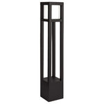 WAC Lighting - Tower LED 120V Bollard 3000K, Black - Like a stout modern lighthouse, the Tower LED Bollard is topped with a mitered cut silk screened glass. Illuminated evenly from all four sides, the Tower Bollard is a modern, energy-efficient marvel, and a great way to add a contemporary highlight to your landscape decor.