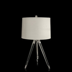 Essere Silver & White Metal LED Table Lamp - Table Lamps