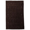 HAND KNOTTED LOOM WOOL ECO-FRIENDLY AREA RUG,Rectangle, Brown,ContemporaryDesign