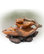9" Tall Indoor Tabletop Tiered Leaf Hand-Painted Fountain with LED Lights